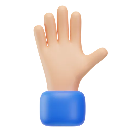 Raised Hand Symbol  3D Icon