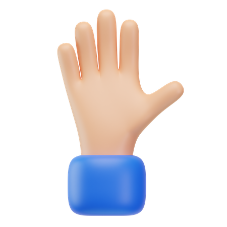 Raised Hand Symbol  3D Icon