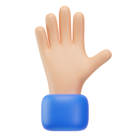Raised Hand Symbol 3D Icon
