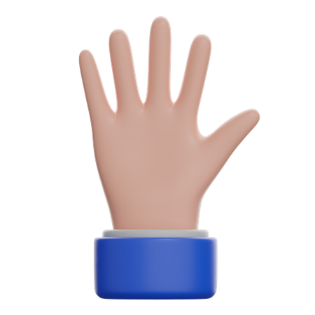 Raised Hand With Fingers Splayed  3D Icon