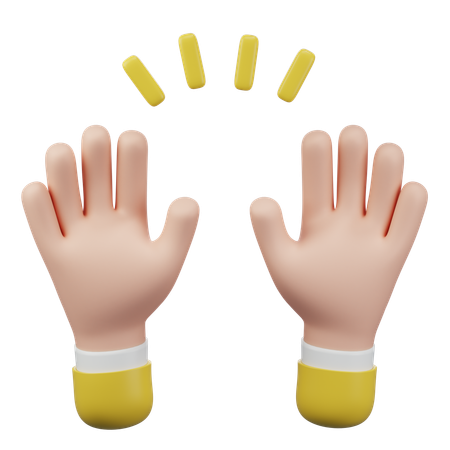 Raised Hands Gesture  3D Icon