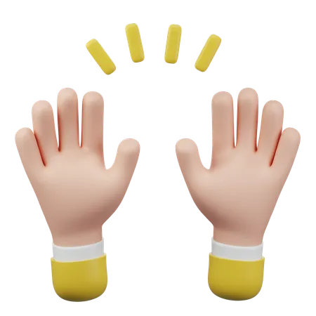 Raised Hands Gesture  3D Icon