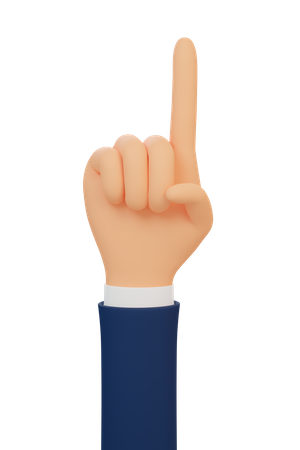 Raised index finger  3D Icon