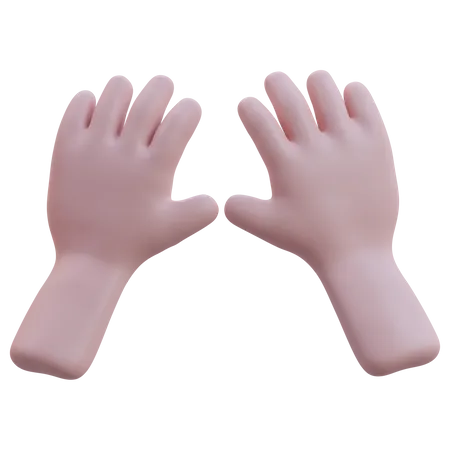 Raising 2 Hands Gesture  3D Icon