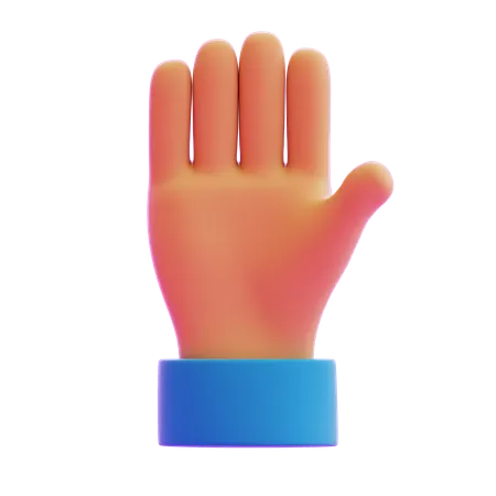 Raising Up Hand Gesture  3D Icon