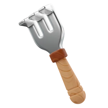 Adorable 3 D Rendering Of A Rake Icon 3D Icon