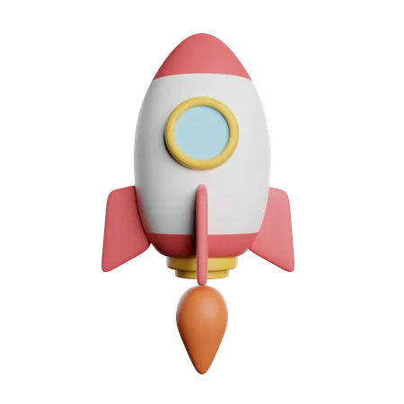 Rakete Starte Es 3D Icon