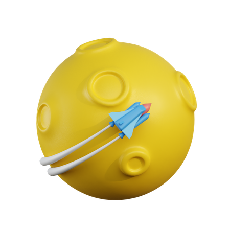 Rakete zum Mond  3D Icon