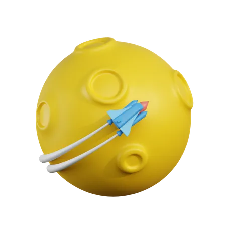 Rakete zum Mond  3D Icon