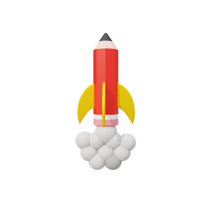 Raketenbleistift  3D Icon