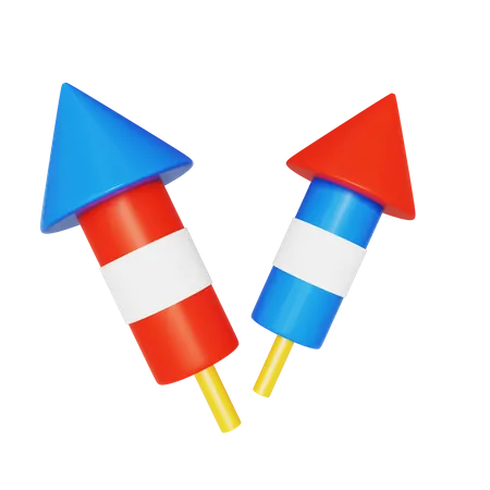 Raketenfeuerwerk  3D Icon