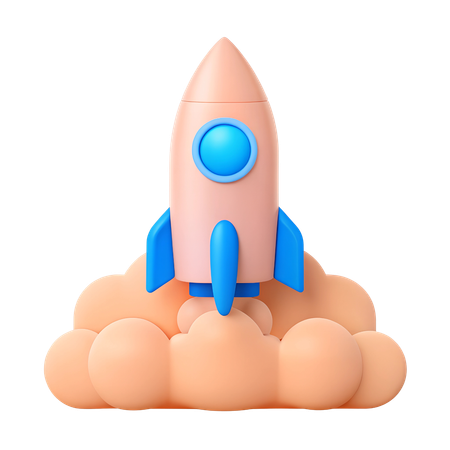 Raketenstart  3D Icon