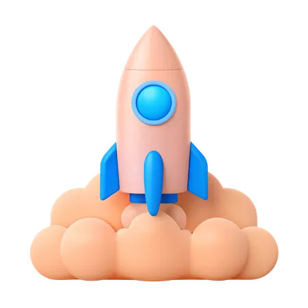 Raketenstart  3D Icon