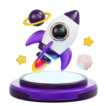 Raketenstart  3D Icon