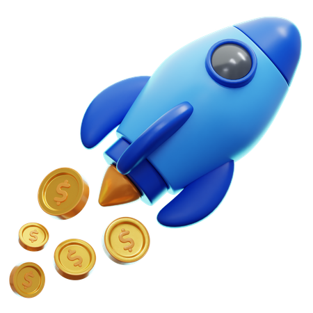 Raketenstart 3D-Illustration  3D Icon