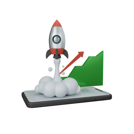 Raketenstart  3D Icon