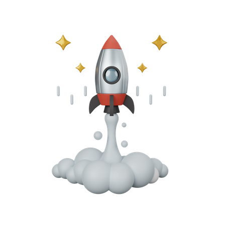 Raketenstart  3D Icon