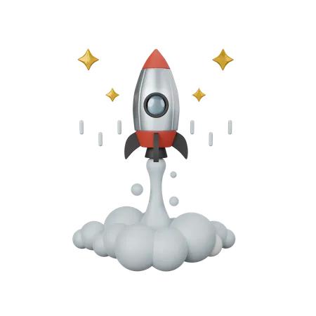 Raketenstart  3D Icon