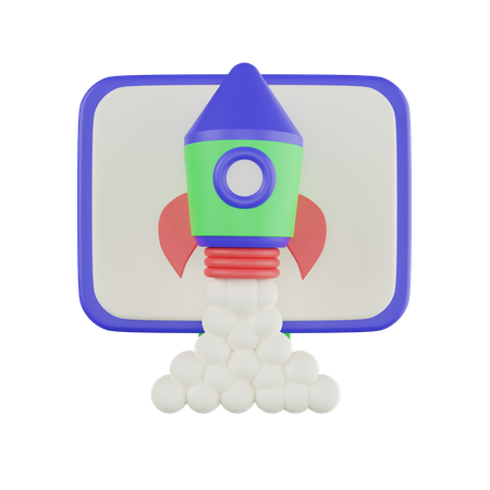 Raketenstart  3D Icon