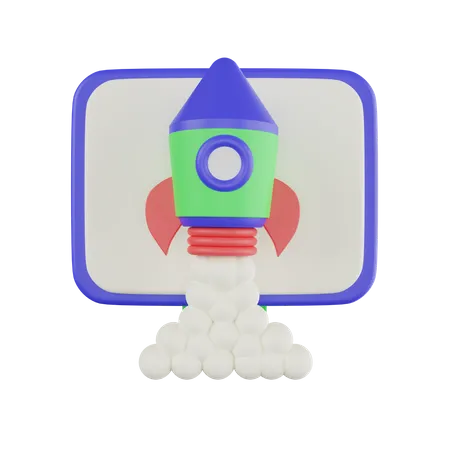 Raketenstart  3D Icon