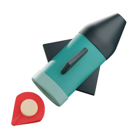 Raketenstart  3D Icon