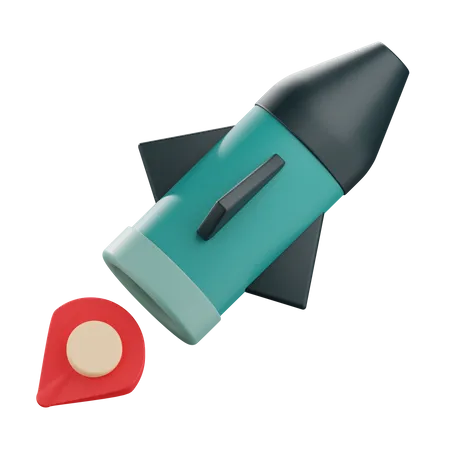 Raketenstart  3D Icon