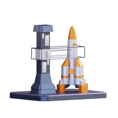 Raketenstart  3D Illustration