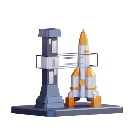 Raketenstart  3D Illustration