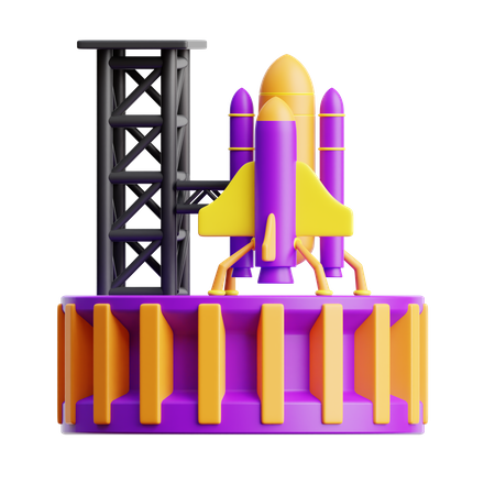 Raketenstartrampe  3D Icon