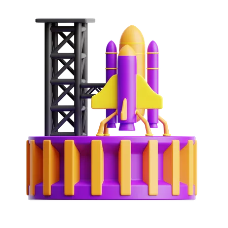 Raketenstartrampe  3D Icon