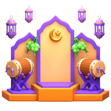 Pódio do Ramadã  3D Illustration