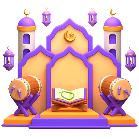 Pódio do Ramadã  3D Illustration