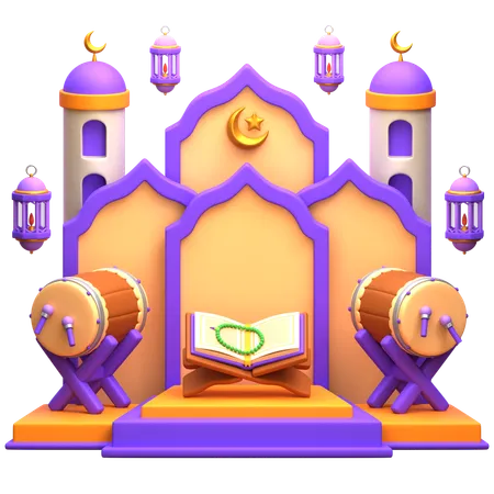 Pódio do Ramadã  3D Illustration