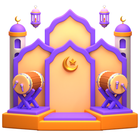 Pódio do Ramadã  3D Illustration