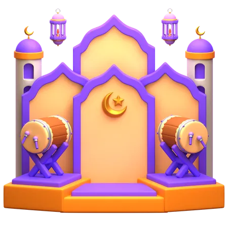 Pódio do Ramadã  3D Illustration