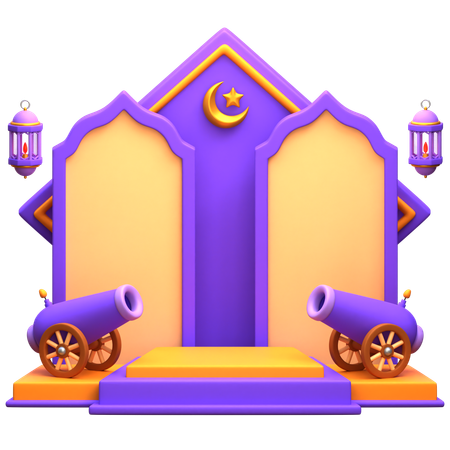 Pódio do Ramadã  3D Illustration