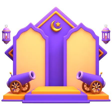 Pódio do Ramadã  3D Illustration