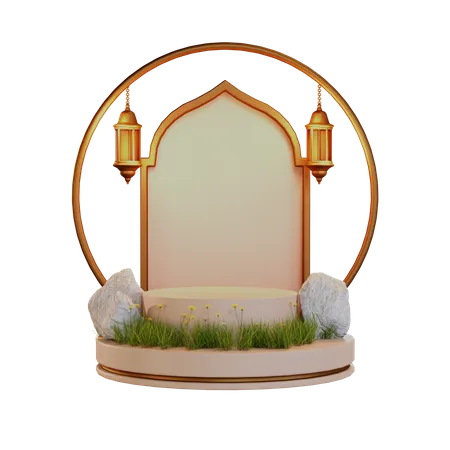 Pódio do Ramadã  3D Illustration