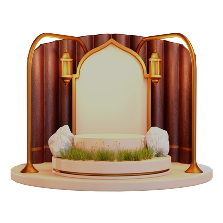 Pódio do Ramadã  3D Illustration