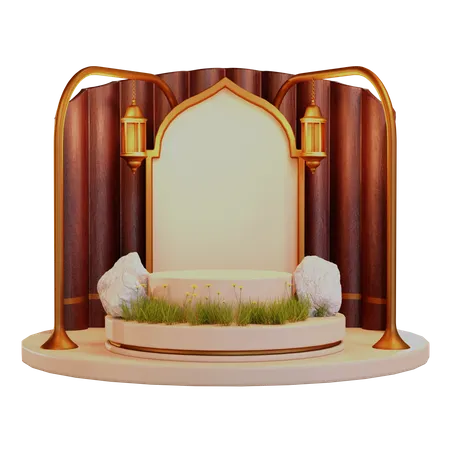 Pódio do Ramadã  3D Illustration