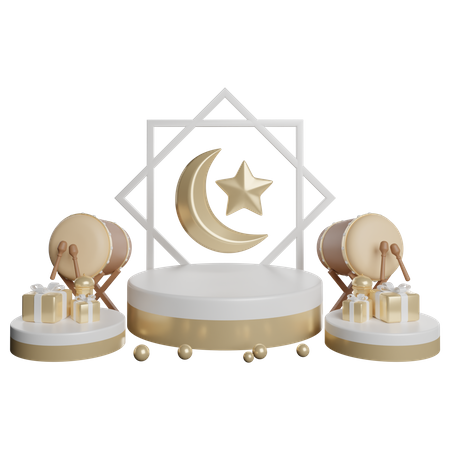 Pódio do Ramadã  3D Illustration