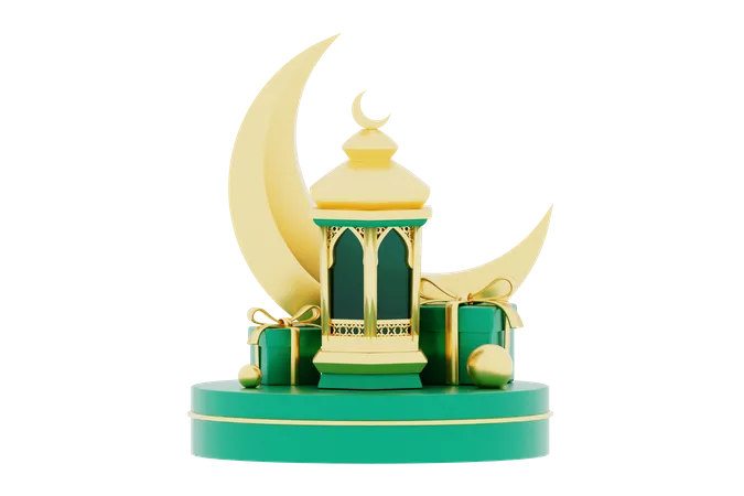 Pódio do Ramadã  3D Illustration