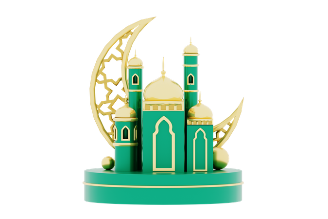 Pódio do Ramadã  3D Illustration