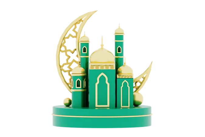 Pódio do Ramadã  3D Illustration