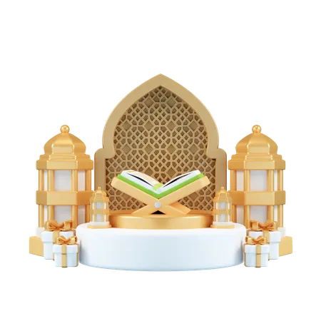 Pódio do Ramadã  3D Illustration