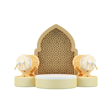 Pódio do Ramadã  3D Illustration