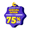 ramadan 75 percent discount 3d logos