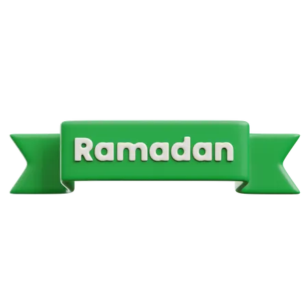 Ramadan Badge Ribbon 3 D Illustration 3D Icon
