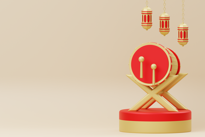 Ramadan Bedug podium  3D Icon