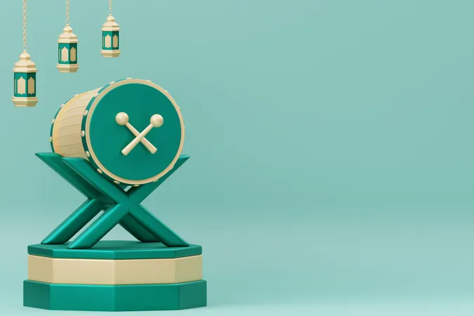 Ramadan Bedug podium  3D Illustration